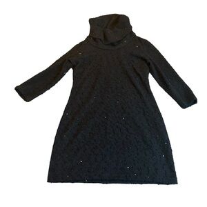 JOSEPH RIBKOFF black sequin turtleneck dress